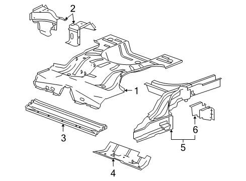 2007 Pontiac G6 Rail Assembly, Underbody Rear Side Diagram for 20838158