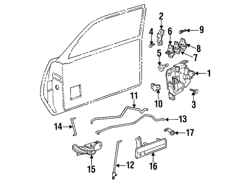 1998 Buick Skylark Door & Components Diagram 2 - Thumbnail