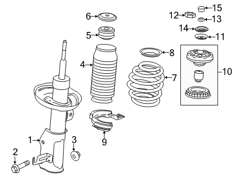 2014 Chevy Impala Struts & Components - Front Diagram