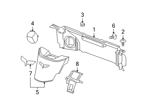 2007 Chevy Corvette Interior Trim - Quarter Panels Diagram 1 - Thumbnail