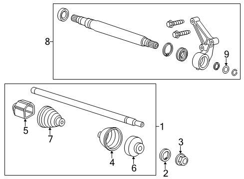 2011 Chevy Volt Drive Axles - Front Diagram