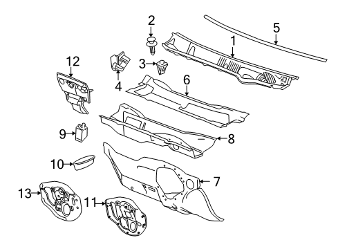 2007 Pontiac G5 Seal, Air Inlet Screen Diagram for 20777594