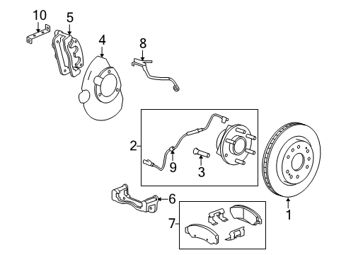 2009 Chevy Suburban 1500 Brake Components, Brakes Diagram 1 - Thumbnail