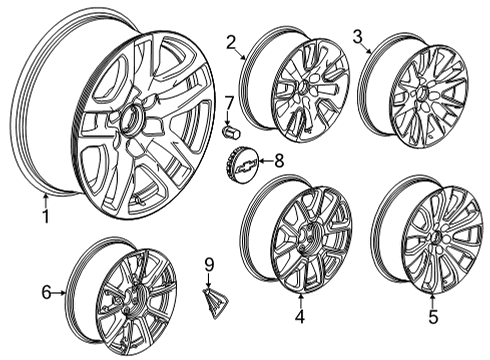 2022 Chevy Suburban Wheels Diagram 1 - Thumbnail