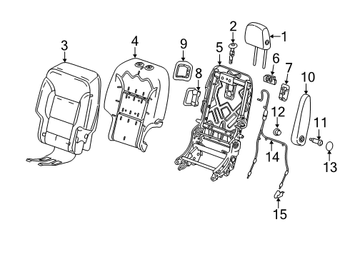 2018 Chevy Traverse Cable Assembly, Rear Seat Back Latch Diagram for 13521115