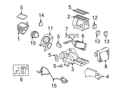 2008 Hummer H3 HVAC Case Diagram