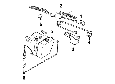 1994 Buick LeSabre Wiper & Washer Components, Body Diagram