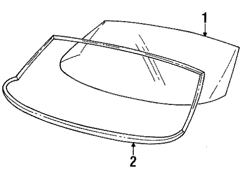 1994 Cadillac Seville Back Glass, Reveal Moldings Diagram