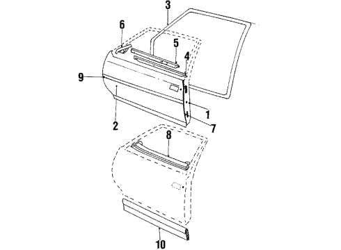 1984 Pontiac 6000 Molding Kit,Front Side Door Diagram for 20496693