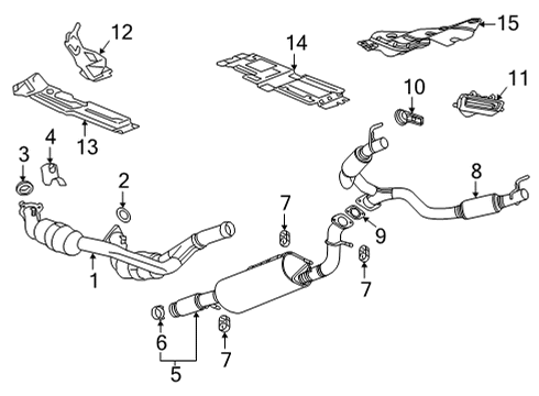 2023 Cadillac Escalade Exhaust Components Diagram 3 - Thumbnail