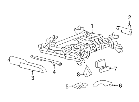 2008 Buick Lucerne Cover Assembly, Driver Seat Inner Adjuster Rear Finish *Light Ttnum Diagram for 15844823