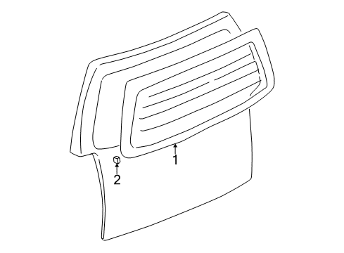 2005 Chevy Uplander Lift Gate - Glass & Hardware Diagram