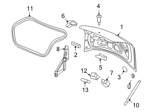 2007 Pontiac G6 Trunk, Body Diagram 4 - Thumbnail