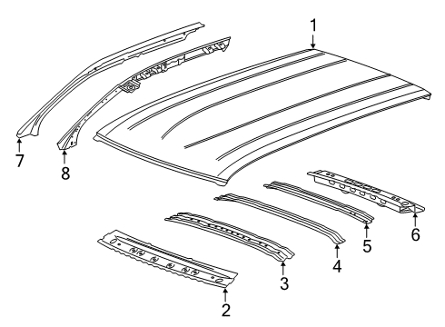 2022 Chevy Blazer Panel Assembly, Rf Rr Hdr Diagram for 84526313