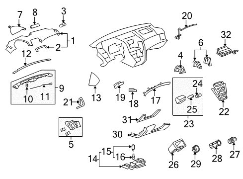 2011 Cadillac CTS Cluster & Switches, Instrument Panel Diagram 7 - Thumbnail