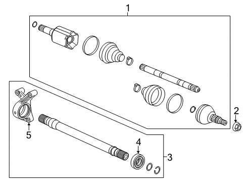 2018 Buick LaCrosse Shaft Assembly, Front Whl Drv Half Diagram for 84764206