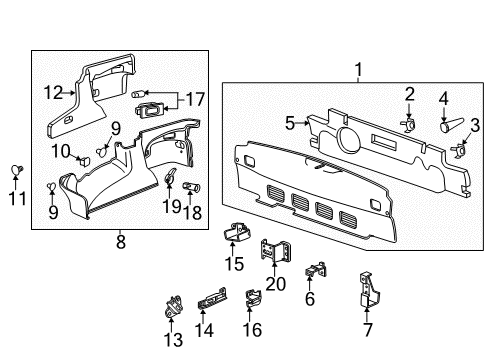 2017 Chevy Corvette Interior Trim - Rear Body Diagram 4 - Thumbnail