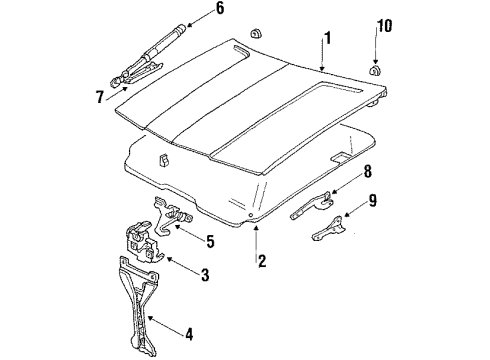 1986 Buick Somerset Support, Hood Primary Latch Diagram for 25518625