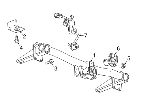 2023 GMC Acadia Trailer Hitch Components Diagram