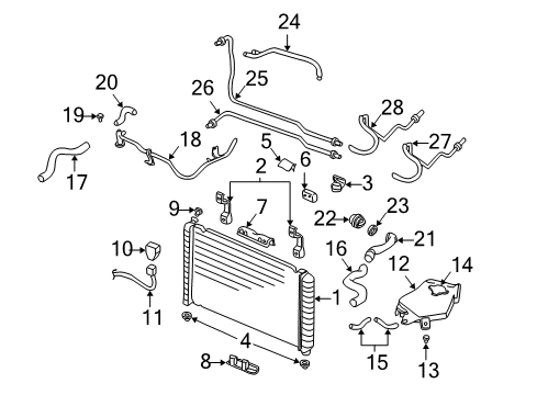 2001 Chevy Venture Radiator & Components Diagram