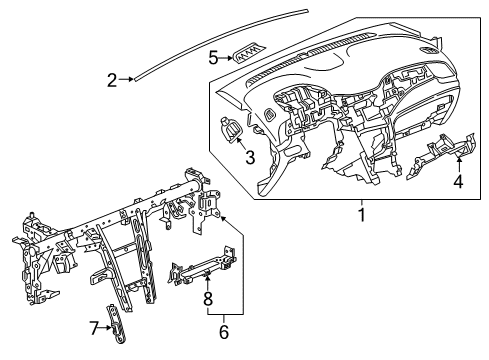 2022 Chevy Trax Cluster & Switches, Instrument Panel Diagram 1 - Thumbnail