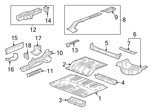 2018 Chevy Traverse Extension Assembly, R/Flr Pnl Rr Diagram for 84461274