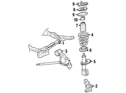 1986 Oldsmobile Toronado Front Suspension Components, Lower Control Arm, Stabilizer Bar Diagram