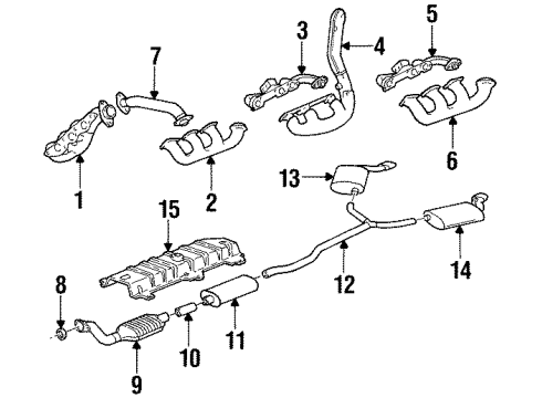 1995 Buick Riviera Exhaust Manifold Assembly Diagram for 24505450