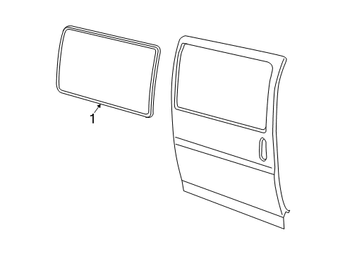 2009 Chevy Express 1500 Side Loading Door - Glass & Hardware Diagram 1 - Thumbnail