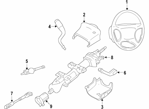 2016 Chevy Silverado 2500 HD Steering Column, Steering Wheel & Trim Diagram 2 - Thumbnail