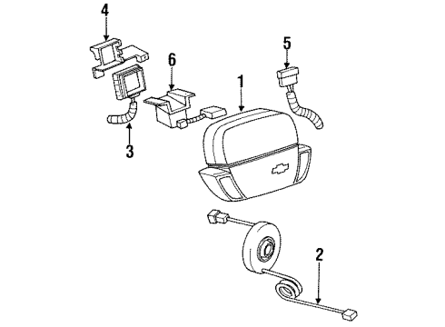 1995 Chevy Beretta Sensor, Sir Right Forward Discriminating Diagram for 16176259