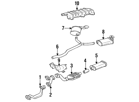 1999 Oldsmobile Aurora Exhaust Manifold Pipe Assembly Rear Diagram for 12559364