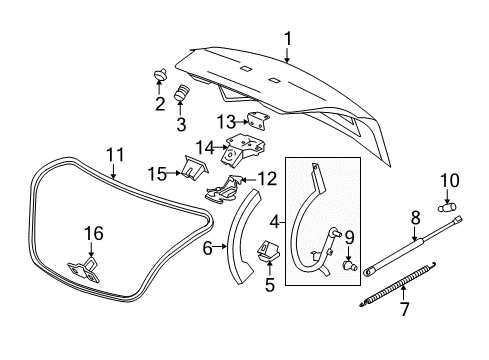 2013 Buick LaCrosse Trunk Lid Diagram