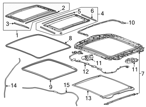 2014 Chevy Impala Housing Assembly, Sun Rf Diagram for 84496043