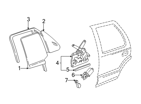 1996 Oldsmobile Bravada Front Door Diagram 3 - Thumbnail