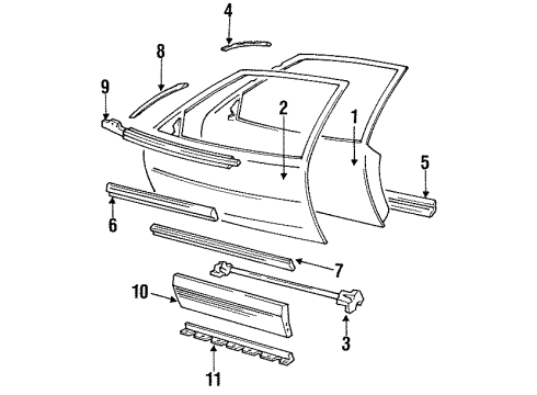 1989 Pontiac Grand Prix Retainer,Rear Window Lower Diagram for 10174126