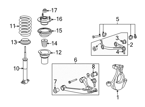 2011 Cadillac Escalade ESV Front Suspension, Control Arm Diagram 2 - Thumbnail