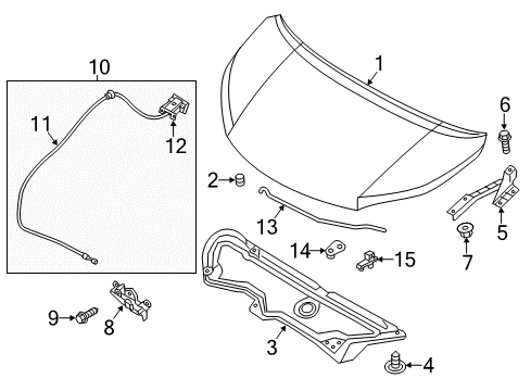 2018 Chevy City Express RETAINER,HOOD INSL Diagram for 19318296