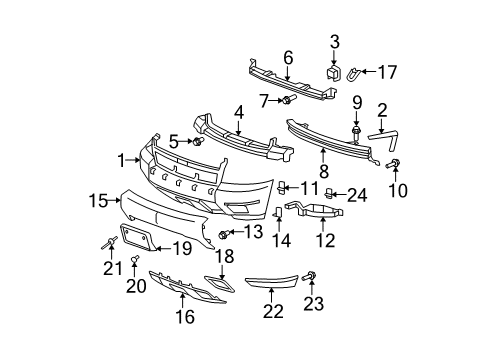 2009 Chevy Avalanche Front Bumper Diagram 1 - Thumbnail