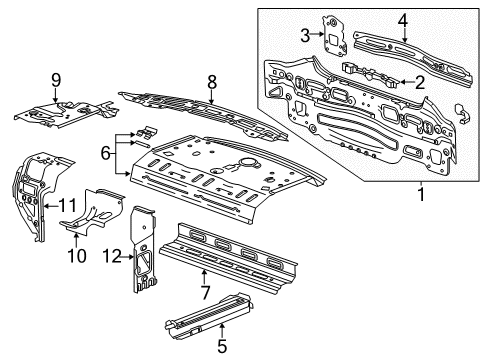 2014 Chevy Sonic Extension,Rear Wheelhouse Inner Panel Diagram for 95231606