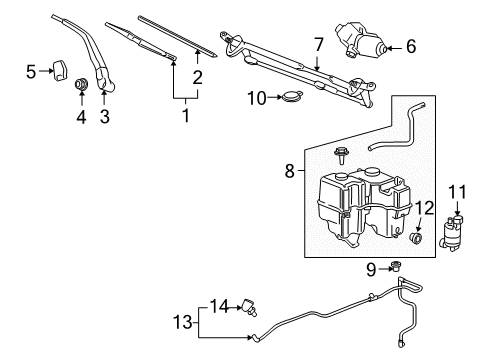 2009 Hummer H3T Transmission,Windshield Wiper Diagram for 10389559