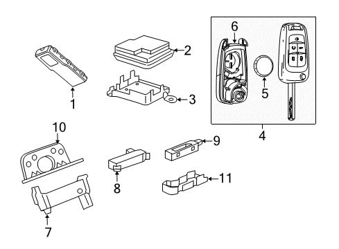 2017 Chevy Trax Module Assembly, Keyless Entry Cont Diagram for 13523215