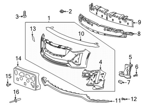 2022 Cadillac CT5 Fascia Assembly, Front Bpr *Serv Primer Diagram for 84973561