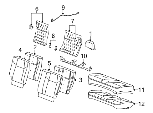 2008 Chevy Cobalt Rear Seat Components Diagram 1 - Thumbnail