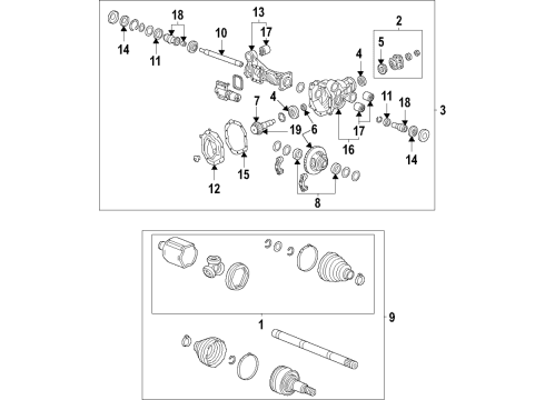 2022 GMC Yukon XL Front Axle Shafts & Differential Diagram