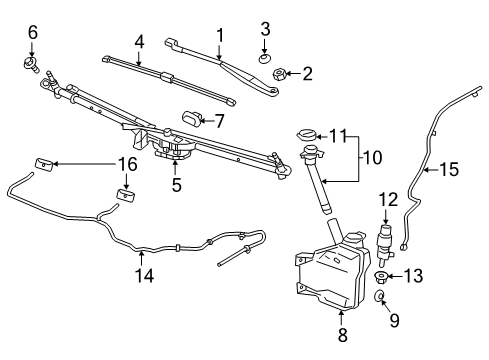 2018 Chevy Cruze Wiper & Washer Components Diagram