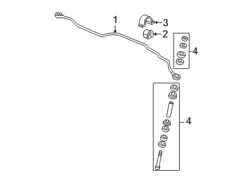 1998 Chevy Malibu Stabilizer Bar & Components - Front Diagram