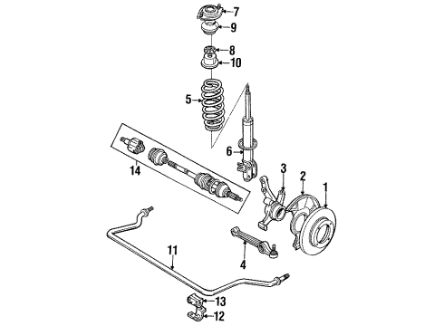 1987 Chevy Sprint Front Lower Control Arm Diagram for 96052254