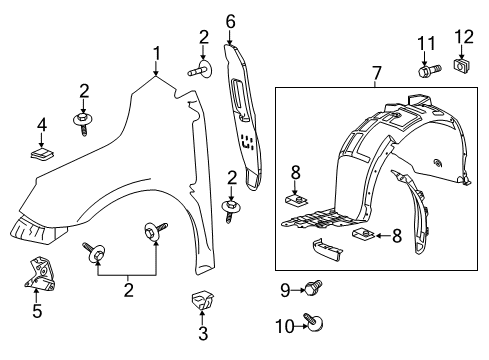 2015 Buick LaCrosse Liner Assembly, Front Wheelhouse Diagram for 26202564