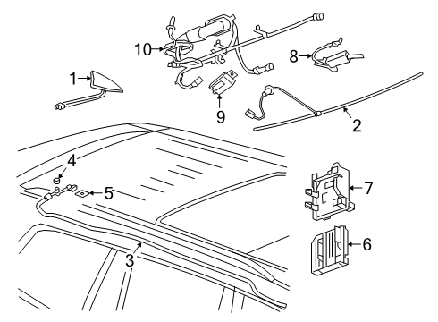 2023 Cadillac XT6 Amplifier Assembly, Rdo Ant Diagram for 84922478